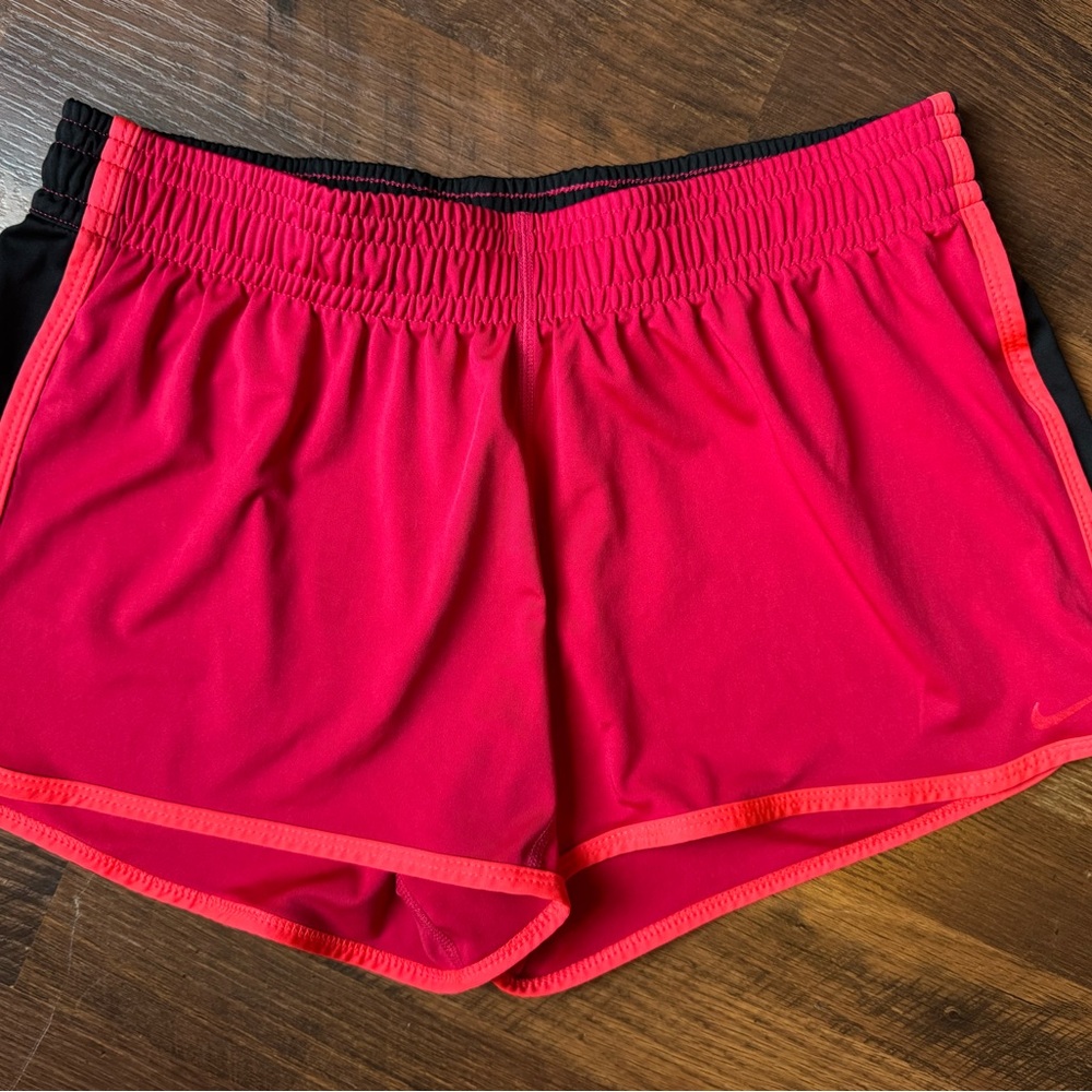 Nike Dri-fit running shorts. Red and black Women's size M